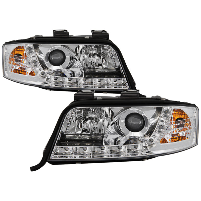 SPYDER Audi A6 02-04 Projector Headlights Halogen Model Only - DRL Chrome PRO-YD-ADA601-DRL-C 5008664