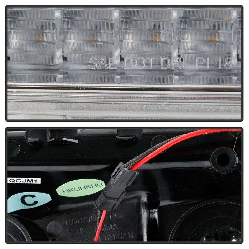 Spyder Jeep Wrangler 2018-2019 (Halogen Model Only) LED Front Bumper Lights - Seq. Signal - Chrome 5086778