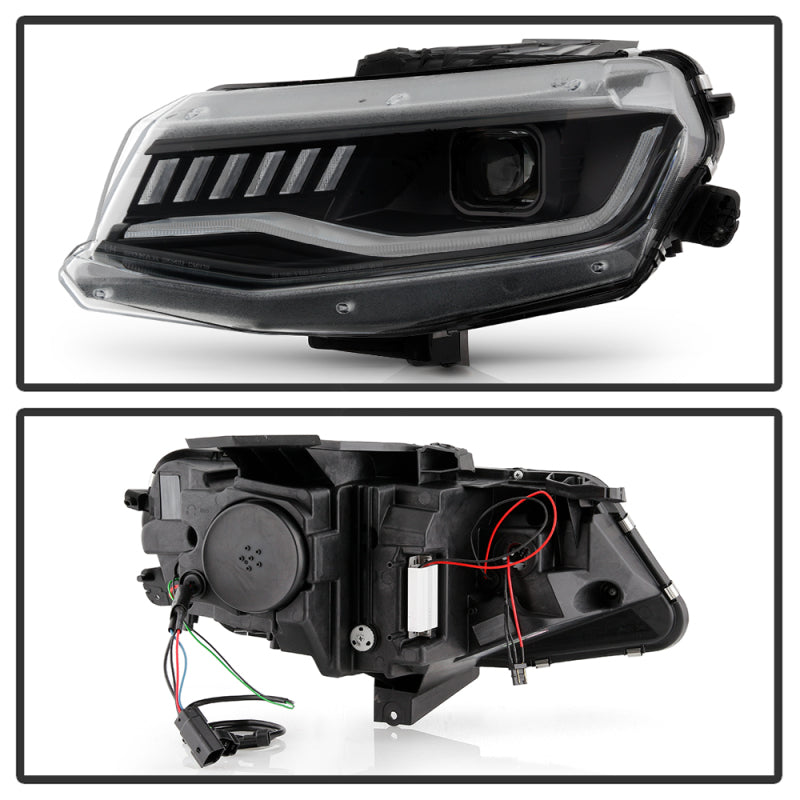 Spyder Chevy Camaro 16-18 (Do Not Fit Halogen) Projector Headlights Black PRO-YD-CCAM16HIDSI-SEQ-BK 5087379