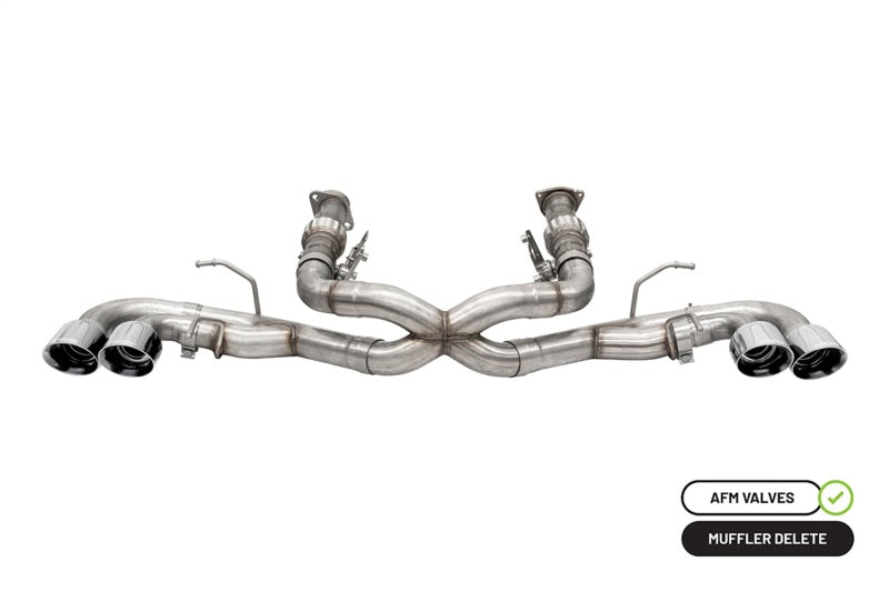 Corsa 2020 Corvette C8 3in Xtreme Cat-Back Exhaust 4.5in Pol Quad Tips - Integrates stock AFM Valve 21102