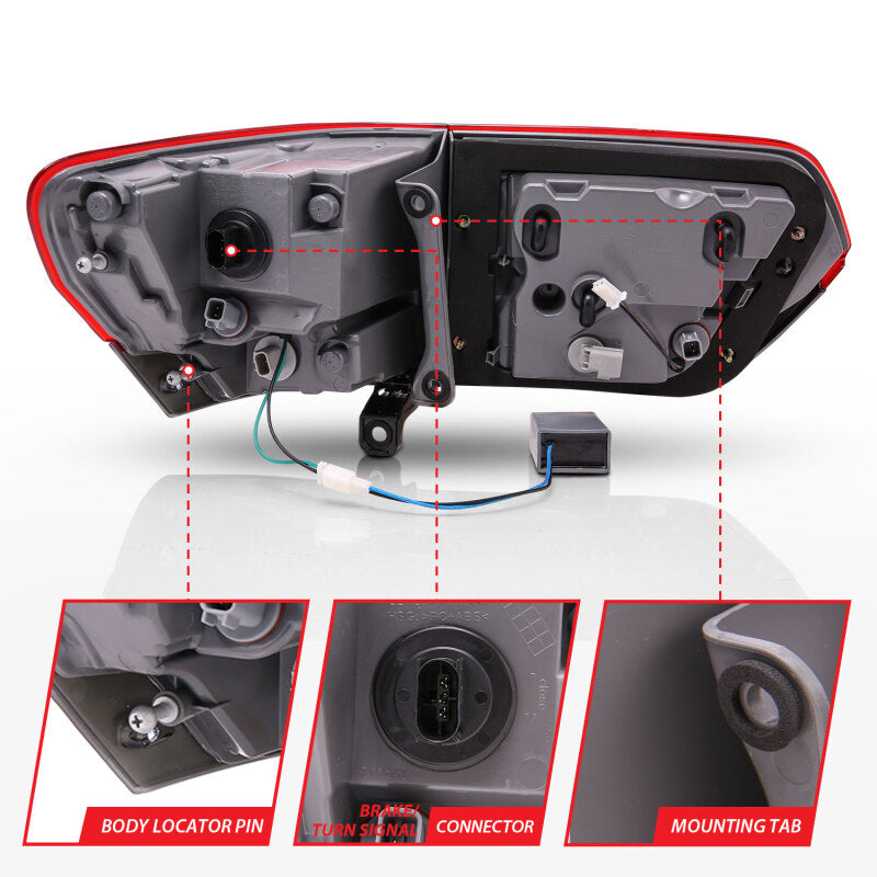 Anzo 2014-2016 Jeep Grand Cherokee LED Taillights Red/Smoke