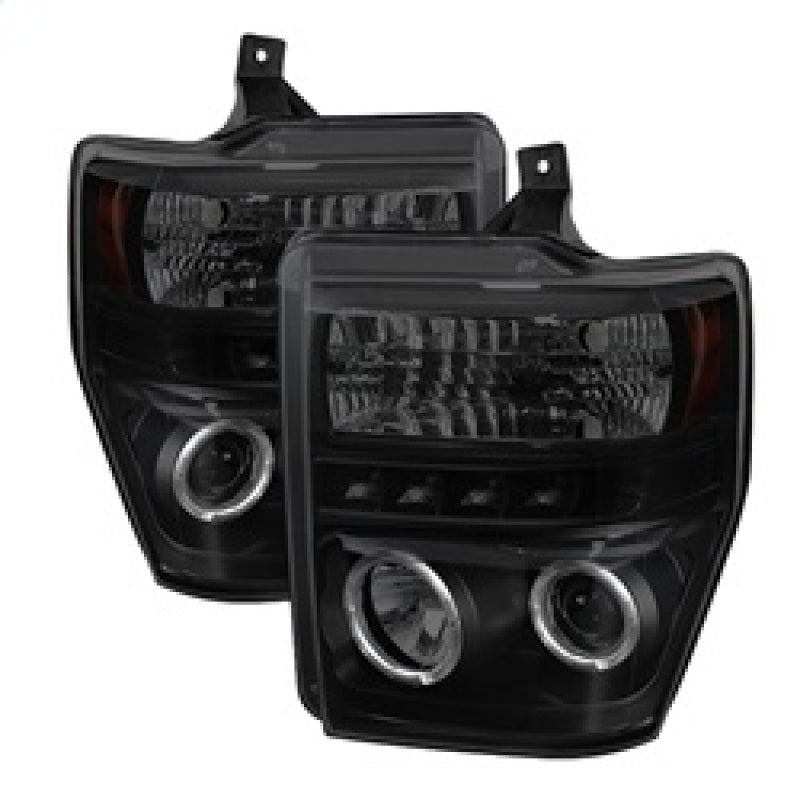 Spyder Ford F250/350 08-10 Projector Headlights LED Halo LED Blk Smke PRO-YD-FS08-HL-BSM 5078490