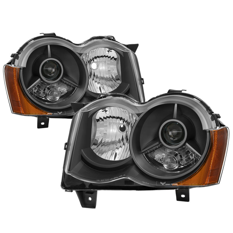 SPYDER xTune Jeep Grand Cherokee 08-10 OEM Style Projector Headlights - Black PRO-JH-JGC08-AM-BK 9036118
