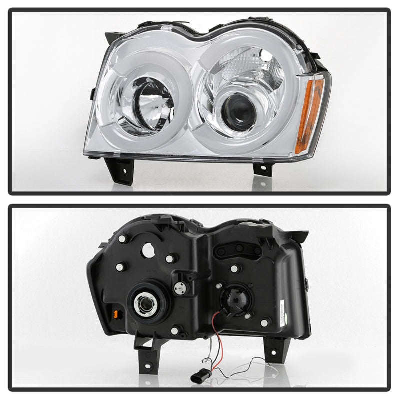 Spyder 05-07 Jeep Grand Cherokee - Light Bar Projector Headlights - Chrome - PRO-YD-JGC05V2-LB-C 5086112