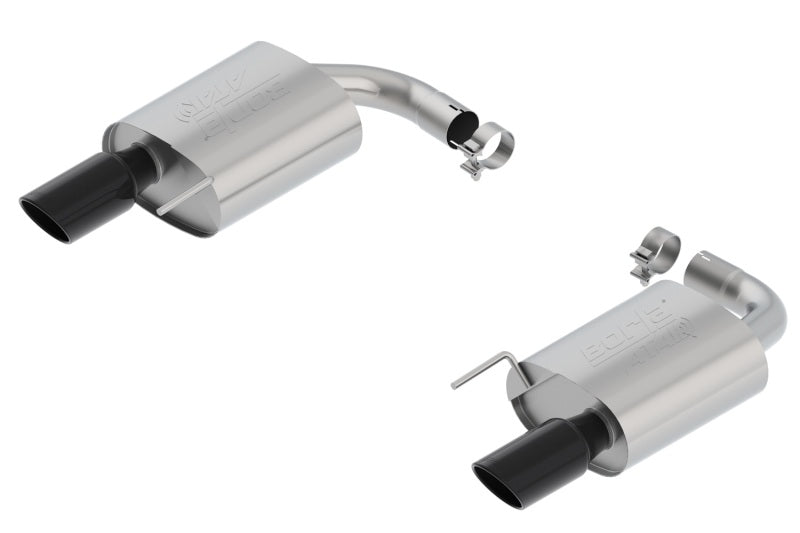 Borla Atak S Rear Section 15-17 Ford Mustang GT 5.0L V8 MT/AT 2.5in pipe 4in tip (Black Chrome) 11895BC