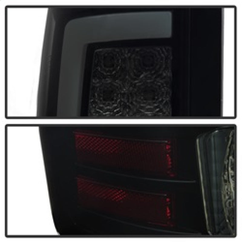 Spyder 07-13 GMC Sierra 1500 V2 Light Bar LED Tail Lights - Blk Smoke (ALT-YD-GS07V2-LBLED-BSM) 5084750
