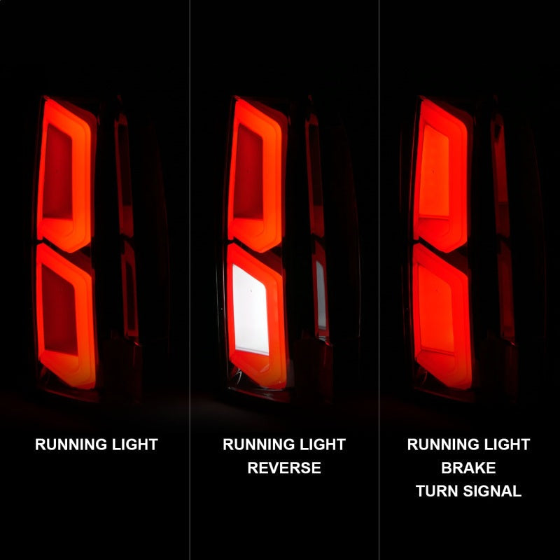 ANZO 2015-2020 Chevrolet Tahoe LED Tail Lights w/ Light Bar Chrome Housing Clear Lens 311376
