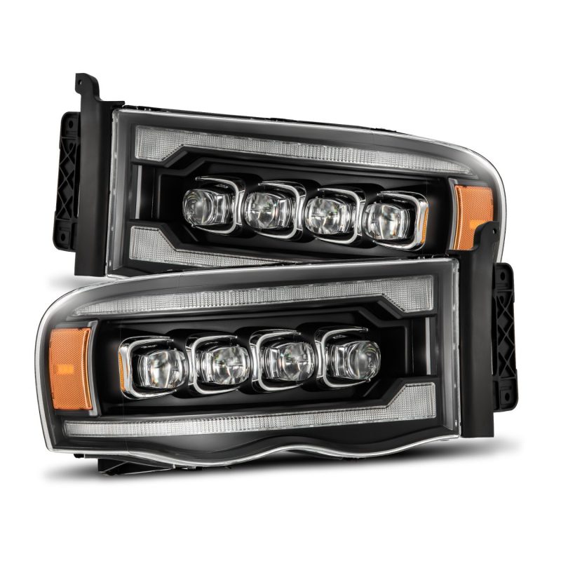 AlphaRex 02-05 Dodge Ram 1500 NOVA LED Proj Headlights Plank Style Blk w/Activ Light/Seq Signal 880564 *Discontinued