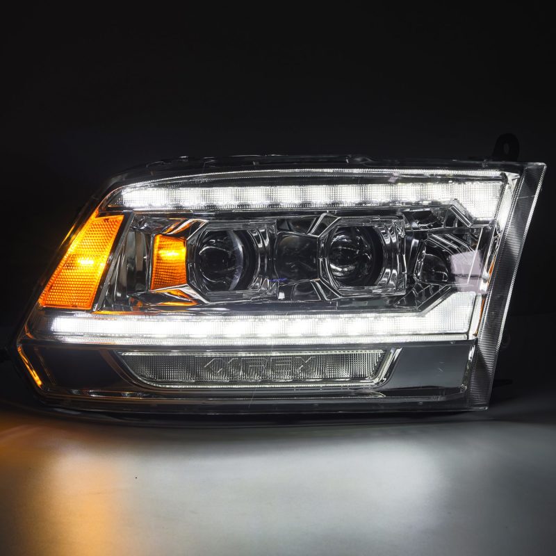 AlphaRex 09-18 Dodge Ram 2500 LUXX LED Proj Headlights Plank Style Chrm w/Activ Light/Seq Signal/DRL 880559 *Discontinued