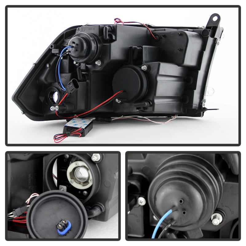 Spyder Dodge Ram 1500 09-14 Projector Halogen Model- CCFL Halo LED - Blk Smke PRO-YD-DR09-CCFL-BSM 5078810