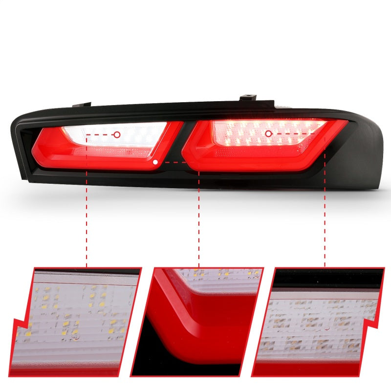 ANZO 2016-2018 Chevrolet Camaro L.E.D T.L Red/Clear 321349