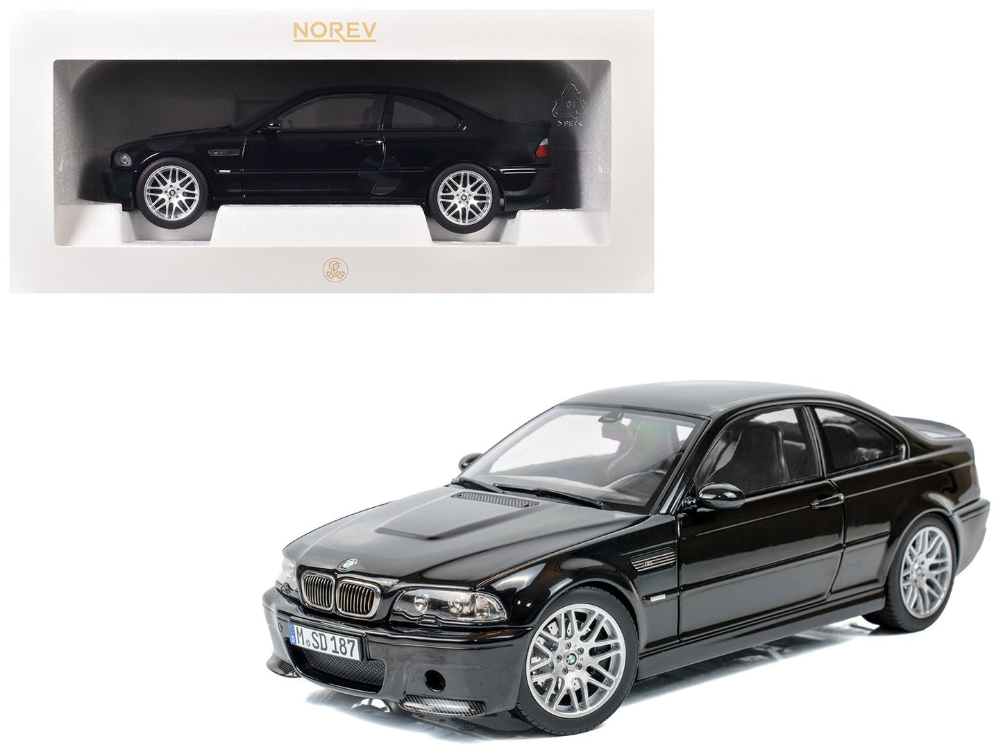 2003 BMW M3 CSL Saphire Black 1/18 Diecast Model Car by Norev  free shipping USA