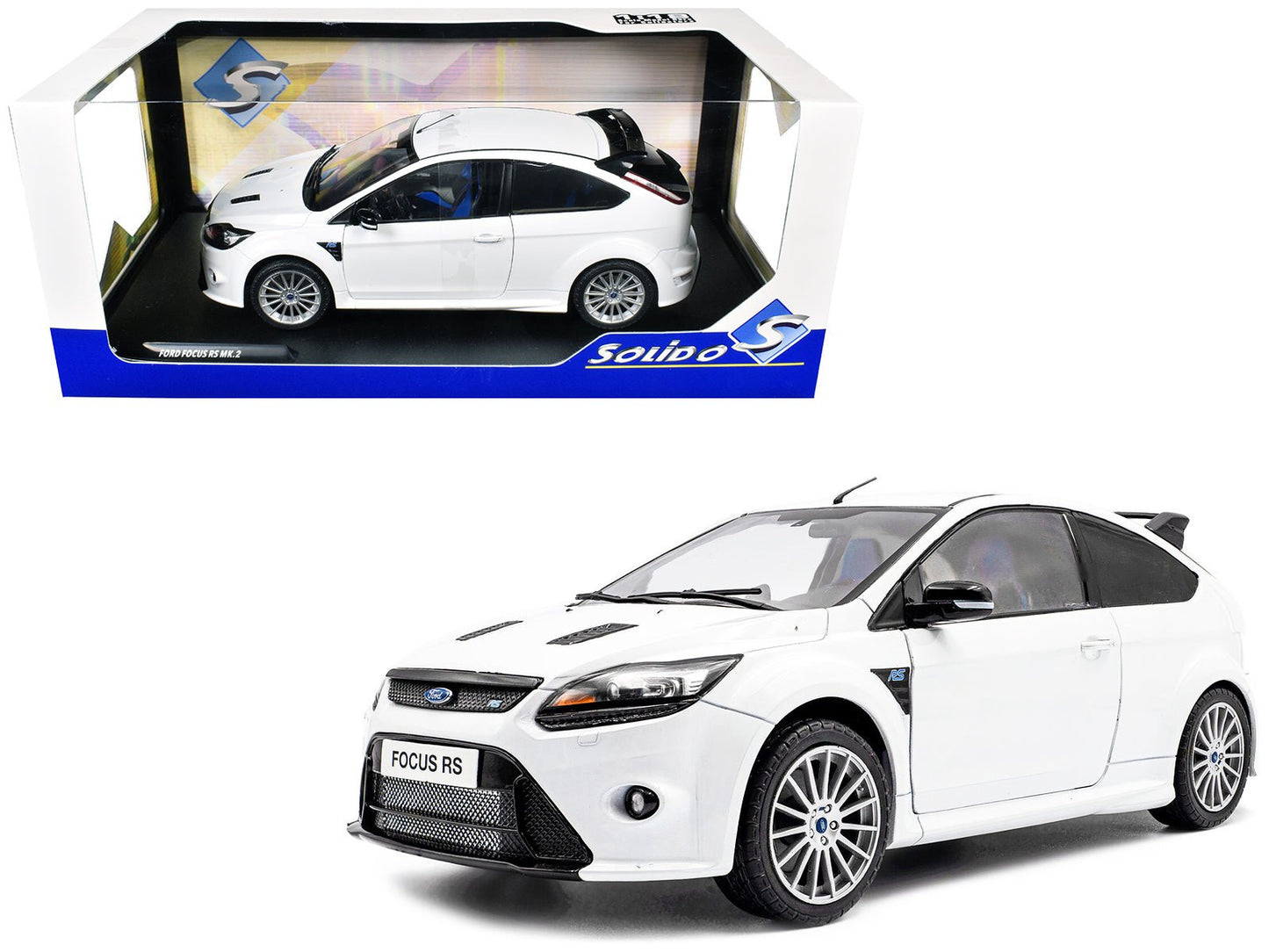 2009 Ford Focus RS MK2 Frozen White 1/18 Diecast Model Car by Solido  free shipping USA