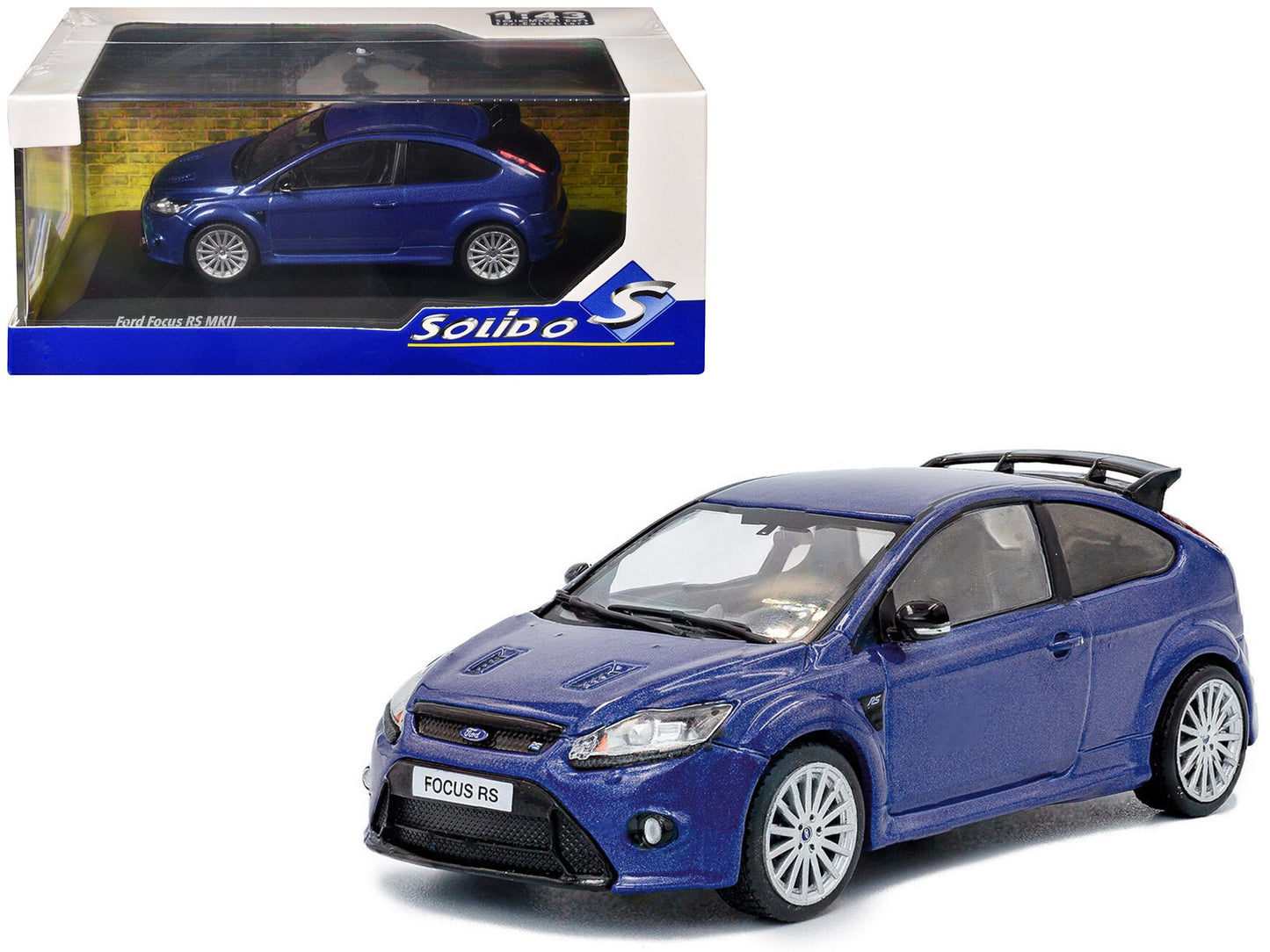 2010 Ford Focus MKII RS Indianapolis Blue Metallic 1/43 Diecast Model Car by Solido  free shipping USA