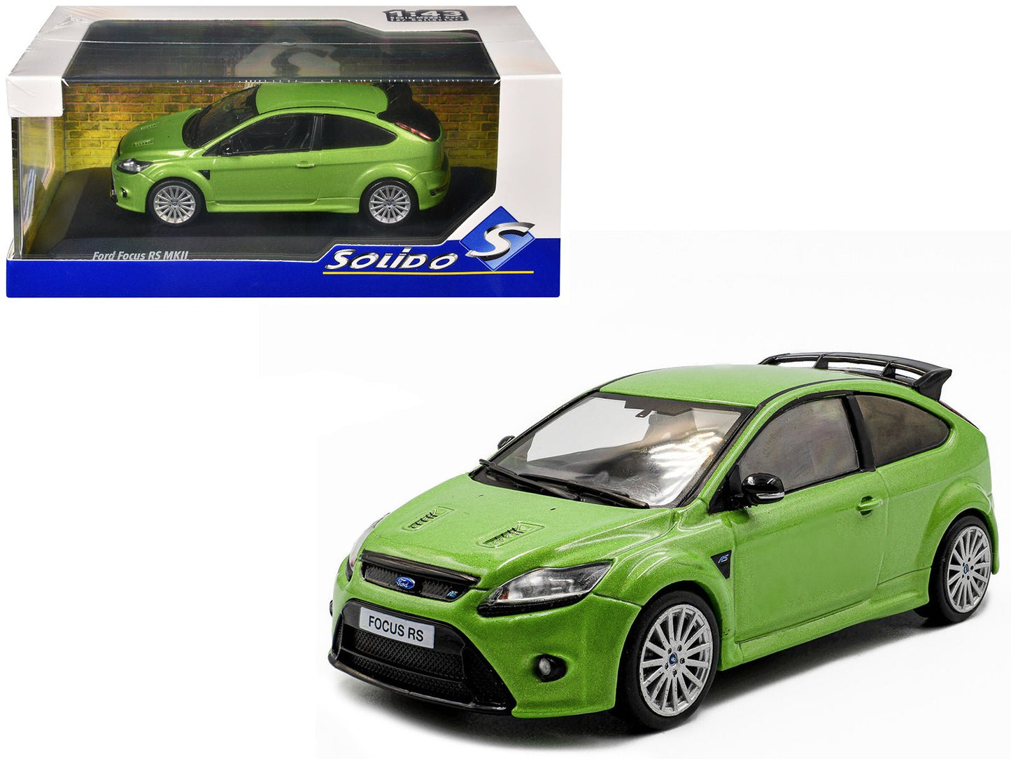 2010 Ford Focus MKII RS Ultimate Green Metallic 1/43 Diecast Model Car by Solido  free shipping USA