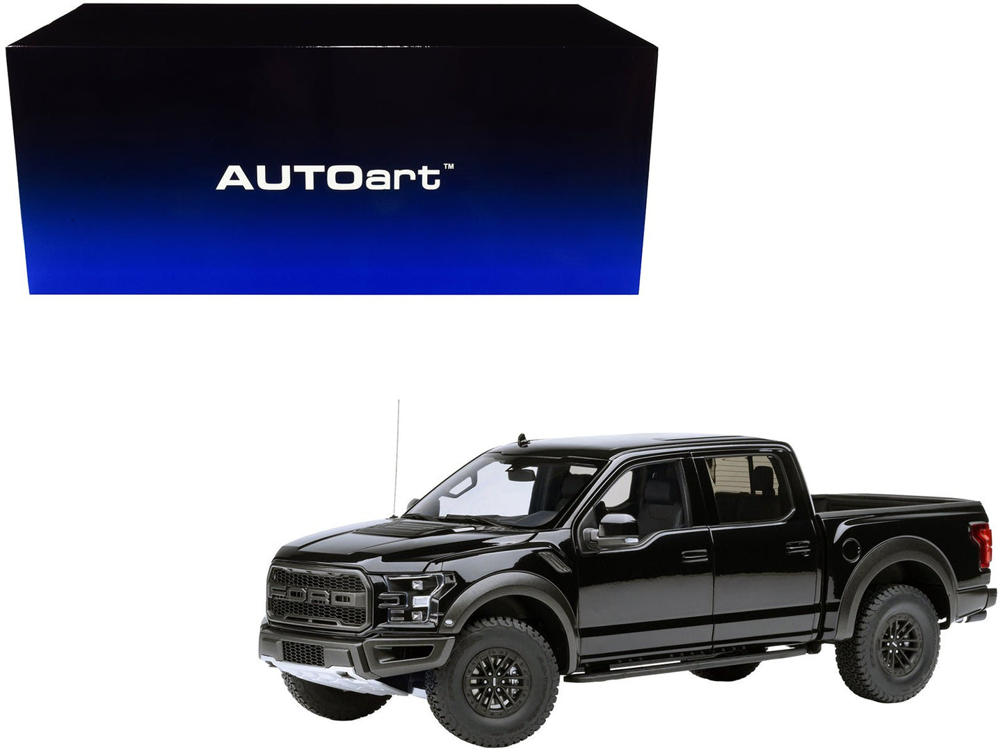 2019 Ford F-150 Raptor Pickup Truck Agate Black 1/18 Model Car by Autoart  free shipping USA