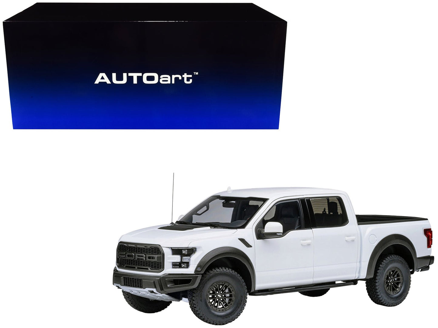 2019 Ford F-150 Raptor Pickup Truck Oxford White 1/18 Model Car by Autoart  free shipping USA