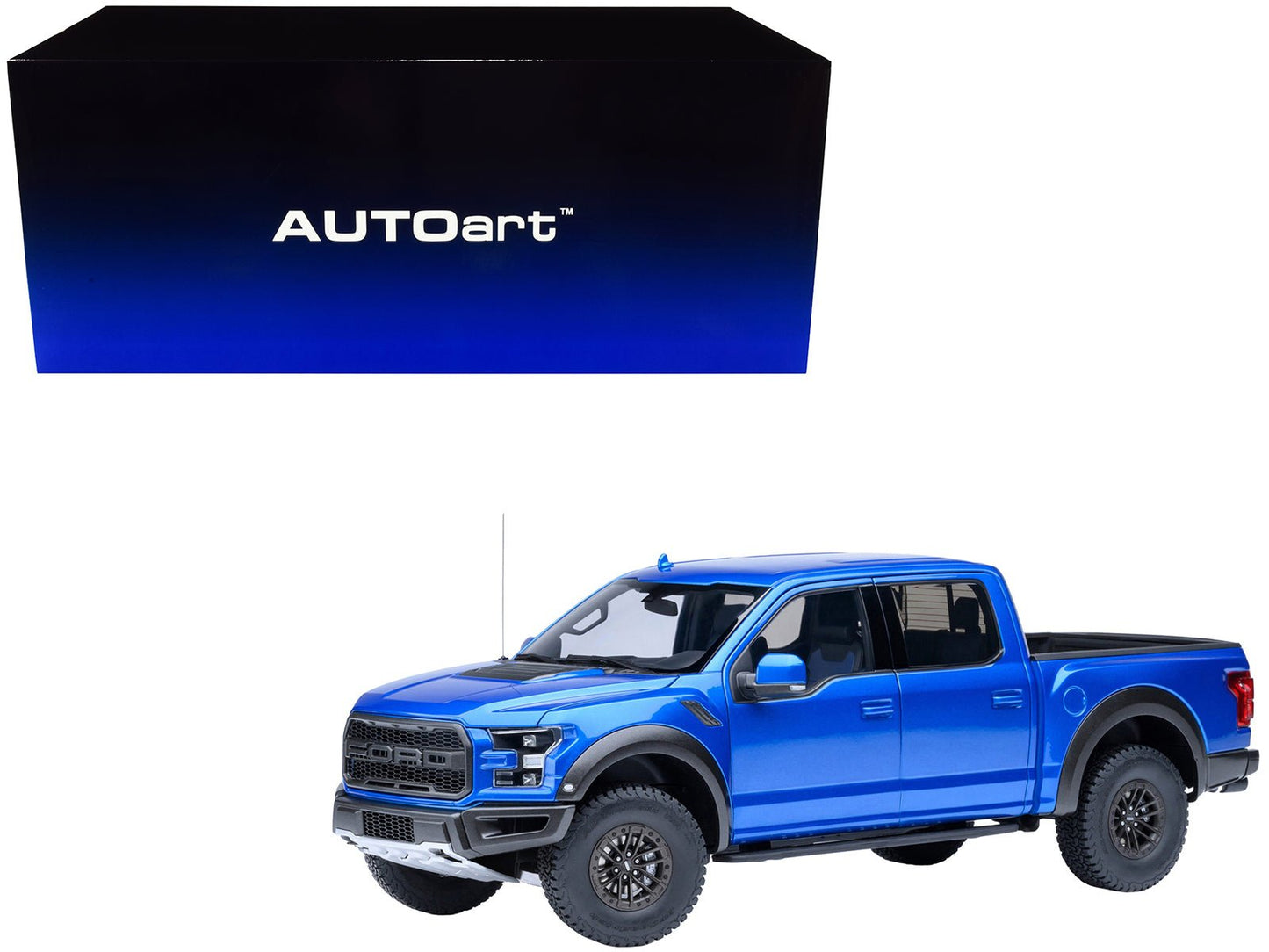 2019 Ford F-150 Raptor Pickup Truck Velocity Blue 1/18 Model Car by Autoart  free shipping USA