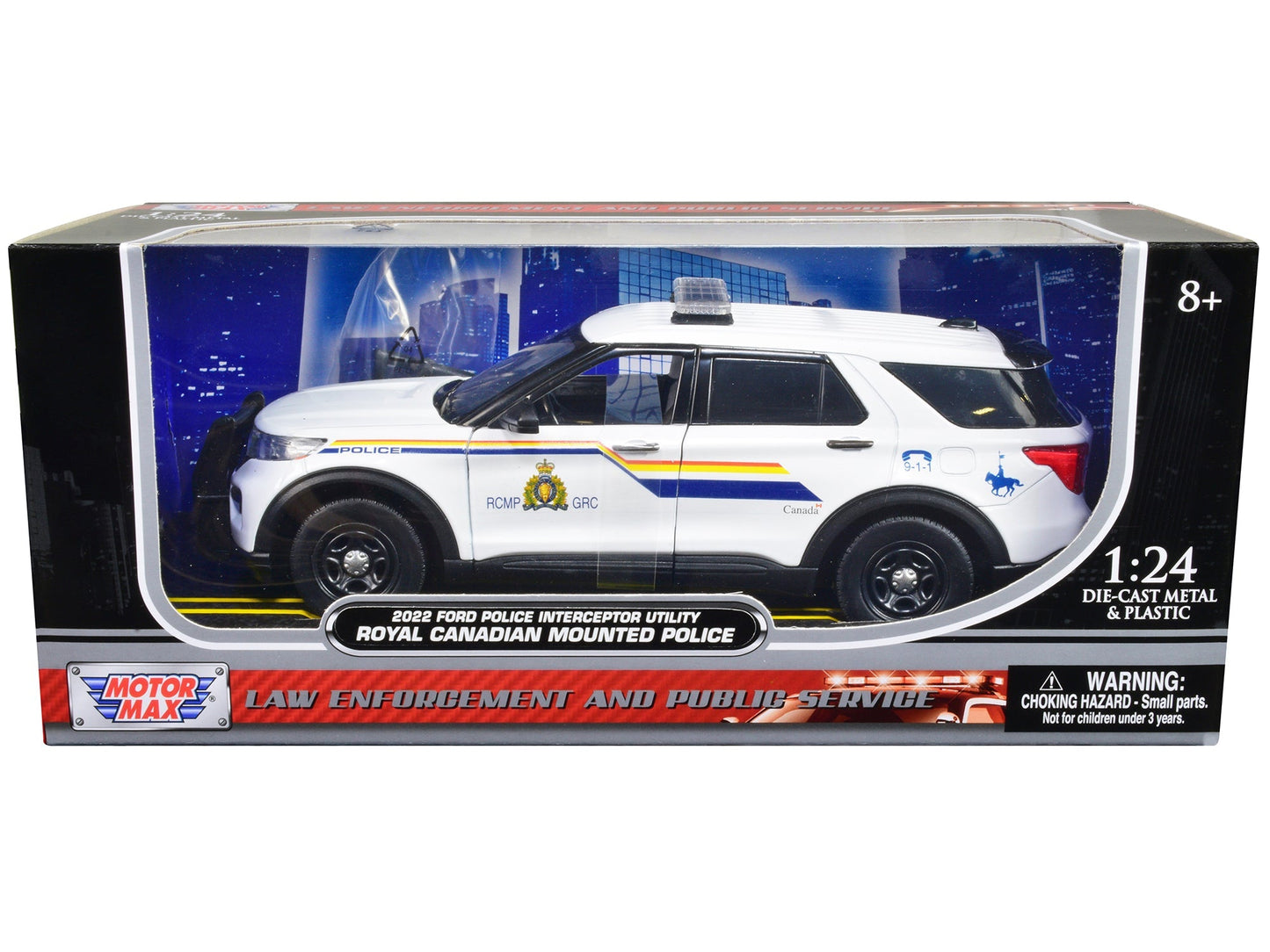 2022 Ford Police Interceptor Utility "RCMP (Royal Canadian Mounted Police)" White 1/24 Diecast Model Car by Motormax  free shipping USA