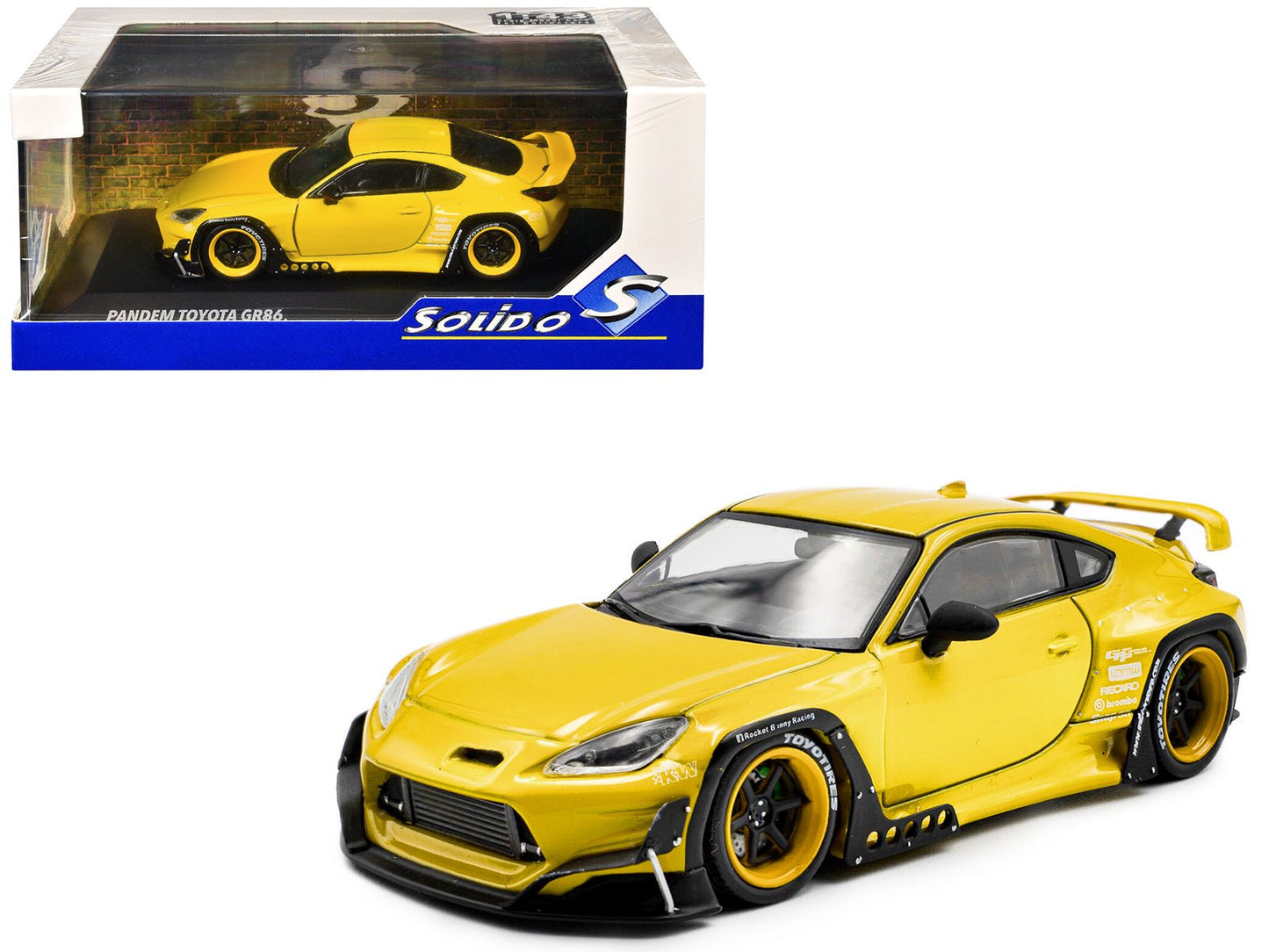 2022 Toyota Pandem GR86 Yellow 1/43 Diecast Model Car by Solido  free shipping USA