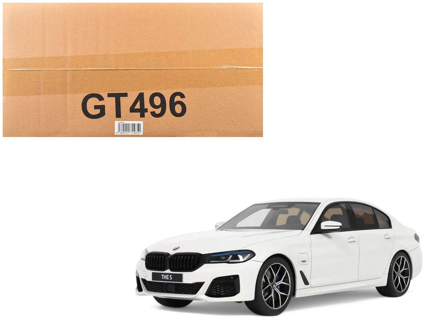 2023 BMW 545e xDrive M Sport Alpine White 1/18 Model Car by GT Spirit  free shipping USA