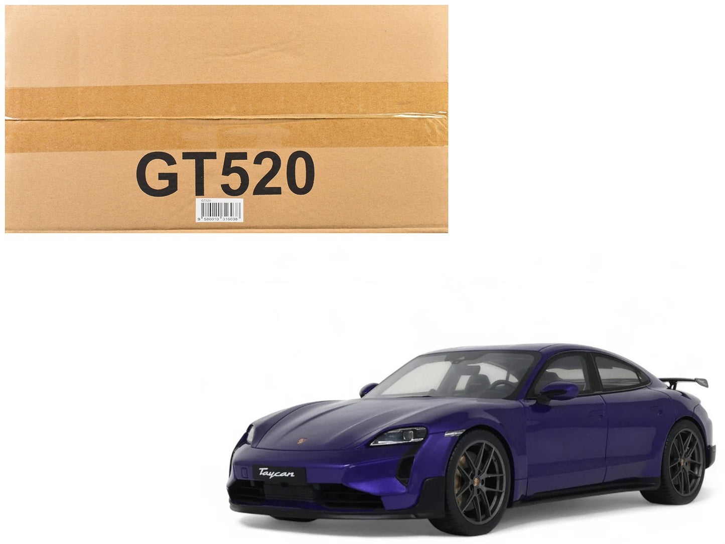 2023 Porsche Taycan Turbo GT Purple Sky Metallic 1/18 Model Car by GT Spirit  free shipping USA