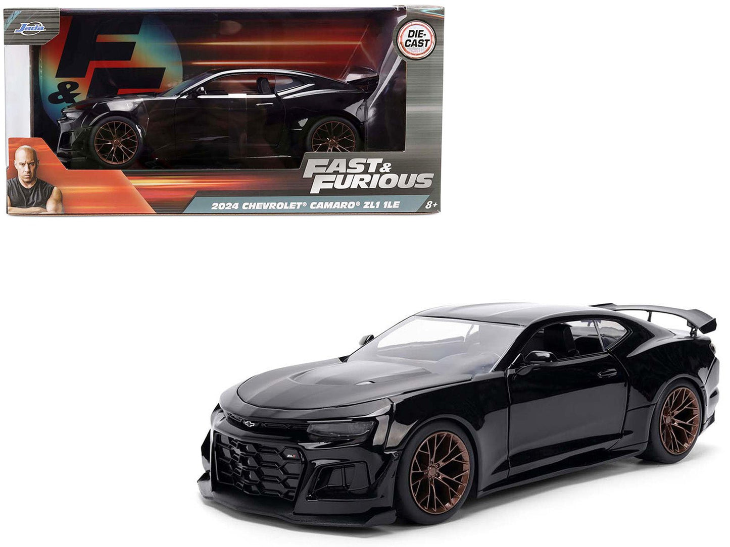 2024 Chevrolet Camaro ZL1 1LE Black "Fast X" (2023) Movie "Fast & Furious" Series 1/24 Diecast Model Car by Jada  free shipping USA