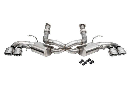Corsa 3.0 in Cat-Back 4.5 in Pro-Series Tips | 2020-25 Corvette C8 (w/ Factory NPP) (21108, 21108BLK, 21108CF, 21108CFBLK))