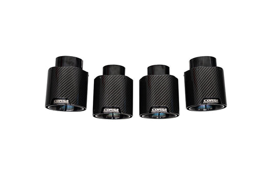 Corsa Replacement / Carbon Fiber 4.5 in Quad Tip Kit | 2020-24 Corvette C8 CORSA Systems (21109CF)