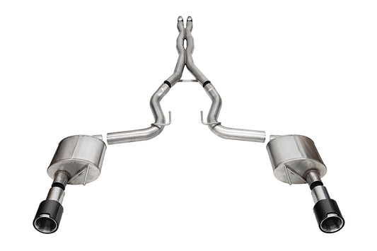 Corsa Xtreme, Sport / 3.0 in Cat-Back 4.5 in Carbon Fiber Tips | 2024 Mustang GT Coupe (21251CF, 21255CF)