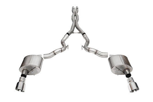 Corsa Xtreme, Sport / 3.0 in Cat-Back 4.5 in Slash Tips | 2024 Mustang GT Convertible (21270, 21274)