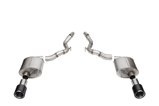 Corsa Sport, Touring / 3.0 in Axle-Back 4.5 in Carbon Fiber Tips | 2024 Mustang GT Convertible (21273CF, 21277CF)