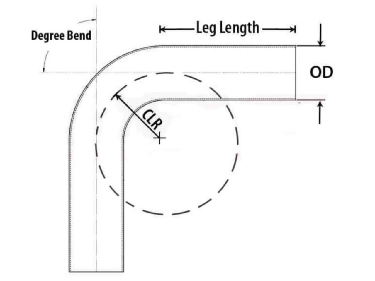 HPS Performance Products HPS 2" OD 60 Degree Bend 6061 Aluminum Elbow Pipe Tubing 16 Gauge w/ 3 1/8" CLR