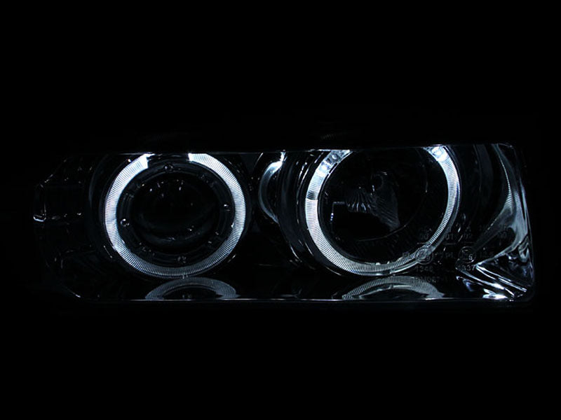 Anzo 1992-1998 BMW 3 Series E36 Projector Headlights w/ Halo Chrome G2 1 pc