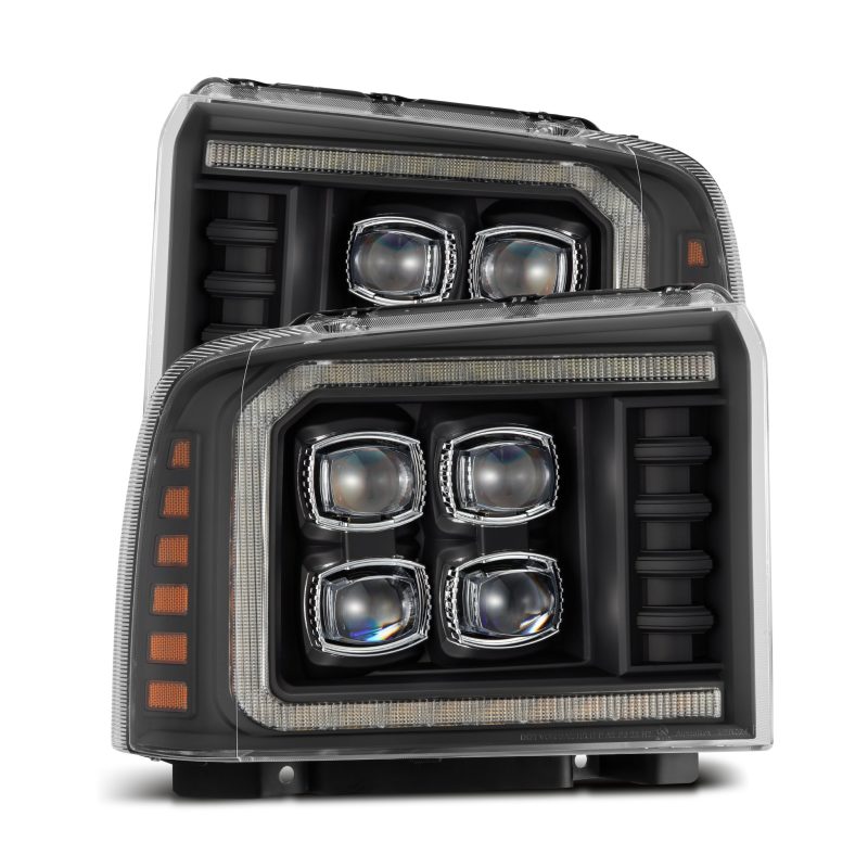 AlphaRex 05-07 Ford F250/350/450/550 Super Duty NOVA LED Proj HL Blk w/Actv Light & Seq Sig + SB DRL 880319 *Discontinued