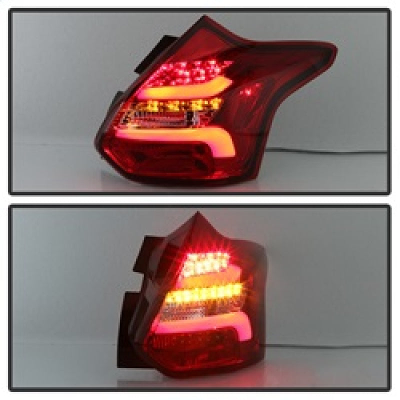 Spyder 12-14 Ford Focus 5DR LED Tail Lights - Red Clear (ALT-YD-FF12-LED-RC) 5085153