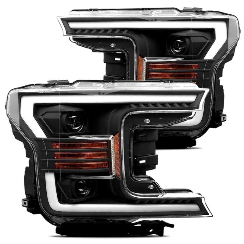 AlphaRex 18-20 Ford F-150 LUXX Style Projector Headlights Alpha Black w/Activation Light/DRL 880176 *Discontinued