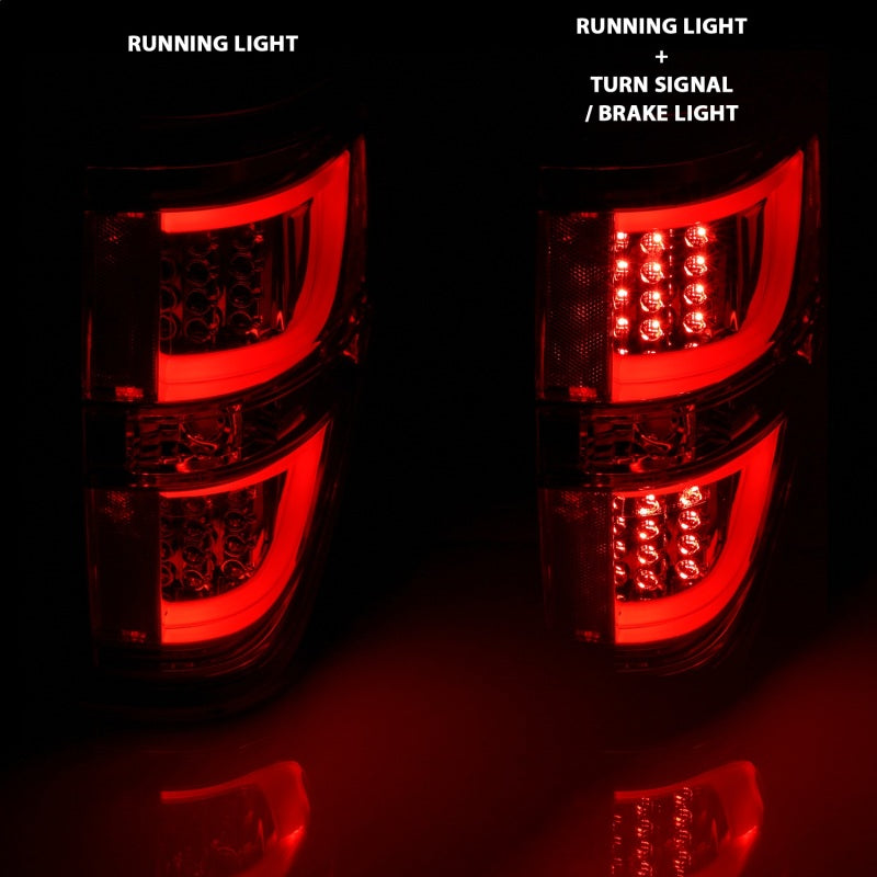 Anzo 2009-2013 Ford F-150 LED Taillights Red/Clear