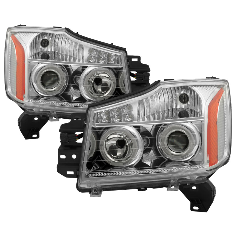SPYDER Xtune Nissan Titan 04-14 Projector Headlights LED Halo Chrome PRO-JH-NTI04-LED-C 5077097