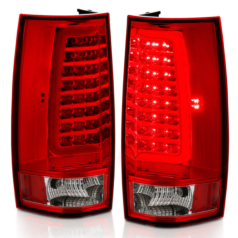 ANZO 2007-2014 Chevy Tahoe LED Taillight Plank Style Chrome With Red/Clear Lens 311323