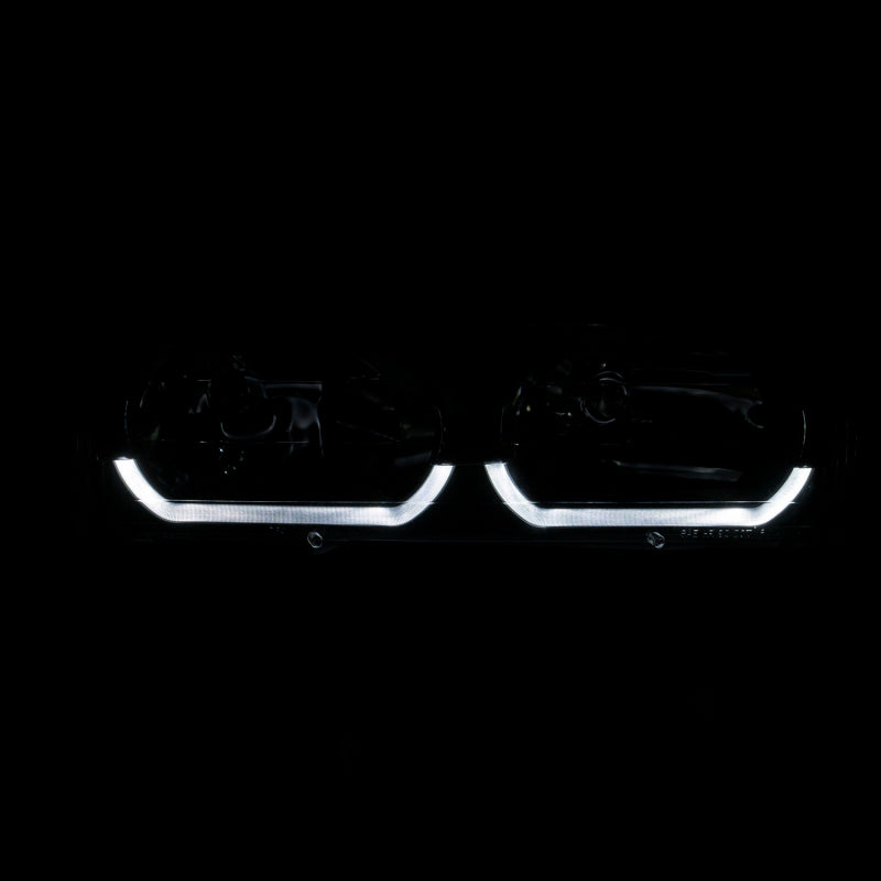 Anzo 1988-1998 Chevrolet C1500 Crystal Headlights Black w/ Low - Brow