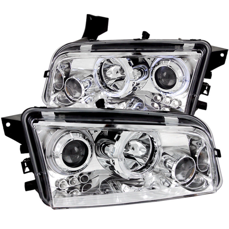 Anzo 2006-2010 Dodge Charger Projector Headlights w/ Halo Chrome