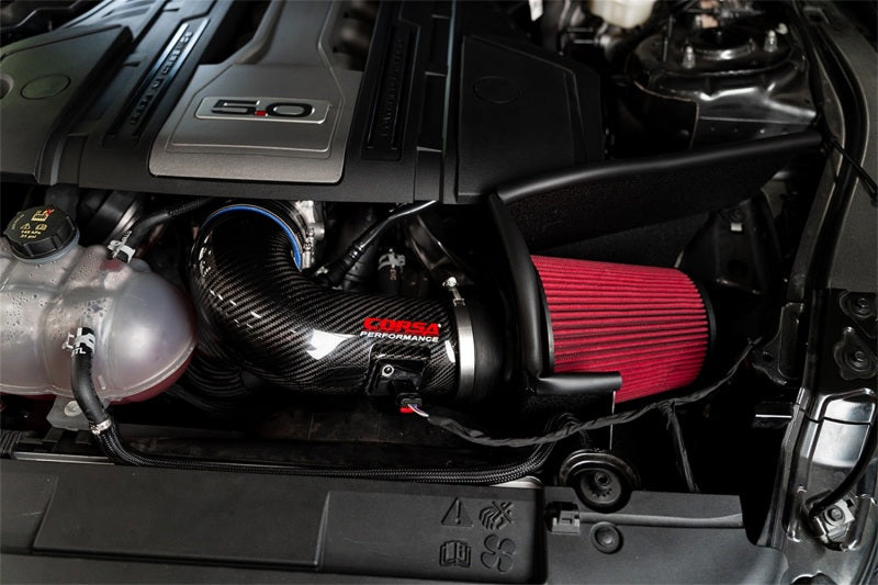CORSA Performance Corsa 2018+ Ford Mustang GT 5.0L V8 DryTech 3D Open Element Carbon Fiber Air Intake - Black 44006D