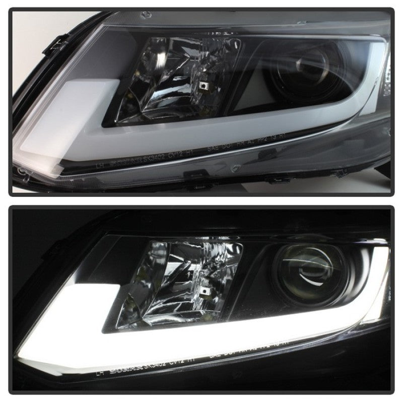 Spyder Honda Civic 2012-2014 Projector Headlights - Light Bar DRL Black PRO-YD-HC12-DRL-BK 5076519