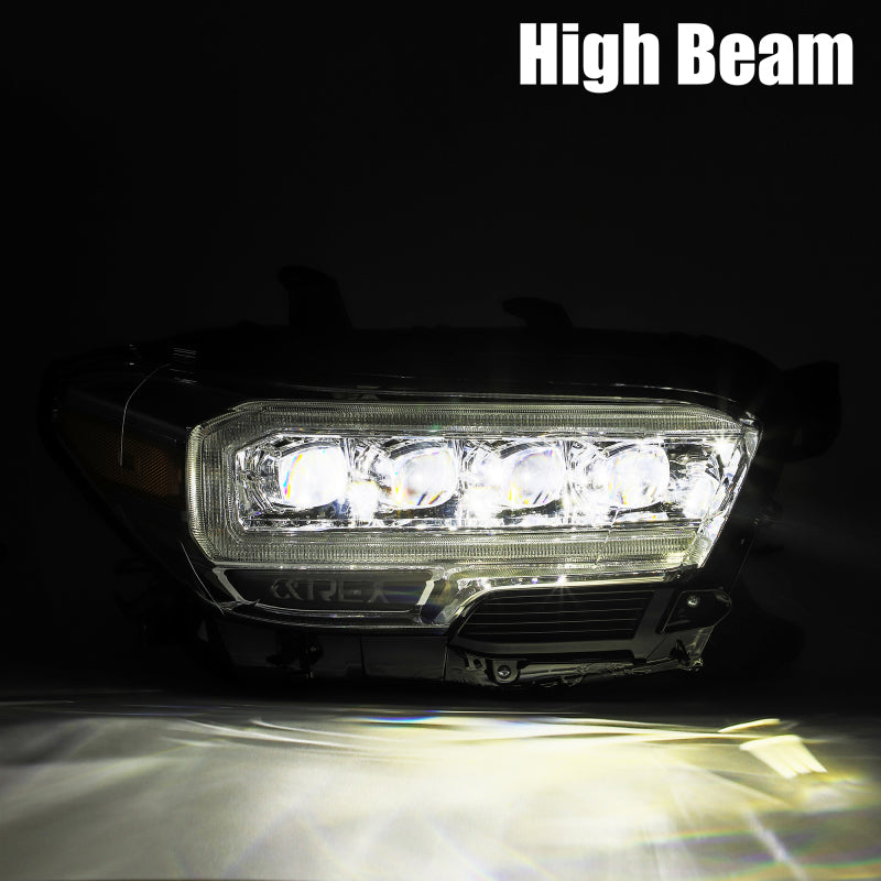 AlphaRex 16-20 Toyota Tacoma NOVA LED Projector Headlights Plank Style Chrome w/Activation Light 880706 *Discontinued