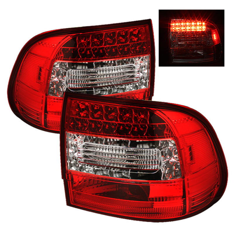 Spyder Porsche Cayenne 03-07 LED Tail Lights Red Clear ALT-YD-PCAY03-LED-RC 5007087