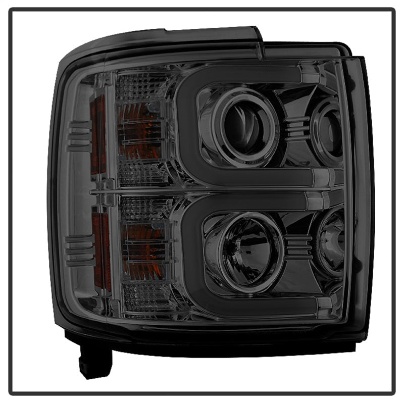 Spyder Chevy Silverado 14-16 2500 HD Projector Headlights Light Bar DRL Smke PRO-YD-CSHD14-LBDRL-SM 5081056