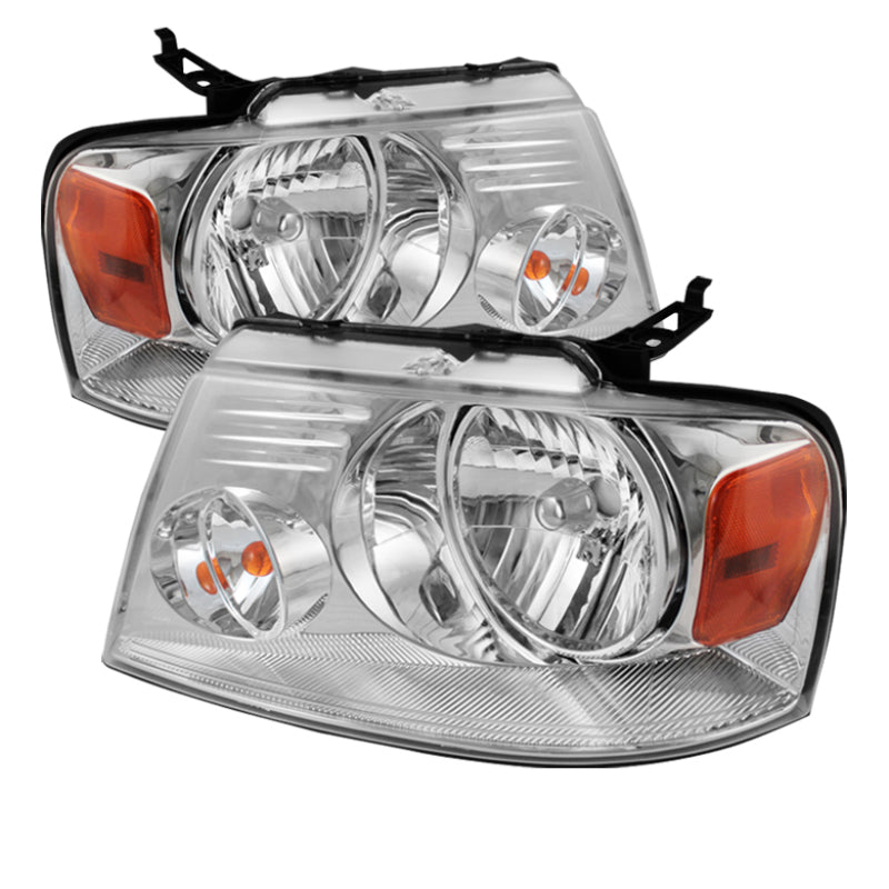 SPYDER Xtune Ford F150 04-08 Amber Crystal Headlights Chrome HD-JH-FF15004-AM-C 5069825