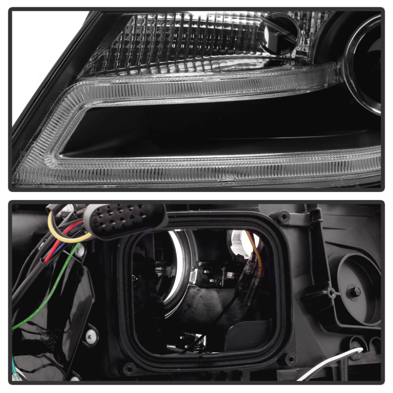 Spyder Audi A4 09-12 Projector Headlights Halogen Model Only - DRL LED Black PRO-YD-AA408-DRL-BK 5081544