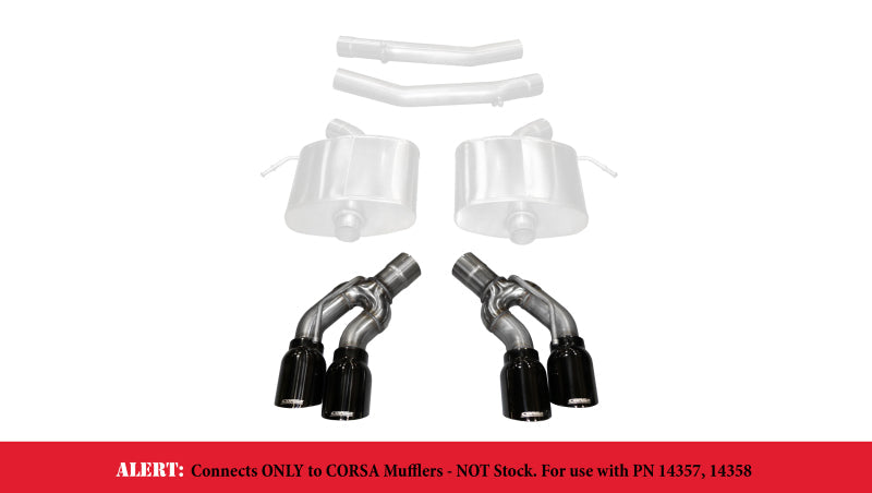 Corsa Performance 16-17 Cadillac CTS-V 2.75in Inlet / 4.0in Outlet Black PVD Tip